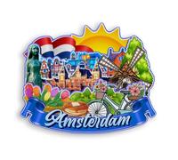 Quwsne Refrigerator Magnet Amsterdam Netherlands Fridge Magnet City Travel Souvenirs Tourist Gifts 3D Classic Landmarks Handmade Crafts Home Decoration -1971
