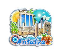 Quwsne Refrigerator Magnet Antalya Turkey Fridge Magnet City Travel Souvenirs Tourist Gifts 3D Classic Landmarks Handmade Crafts Home Decoration -3798