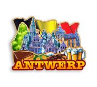 Quwsne Refrigerator Magnet Antwerp Belgium Fridge Magnet City Travel Souvenirs Tourist Gifts 3D Classic Landmarks Handmade Crafts Home Decoration -2005