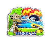Quwsne Refrigerator Magnet Benghazi Libya Fridge Magnet City Travel Souvenirs Tourist Gifts 3D Classic Landmarks Handmade Crafts Home Decoration -3011