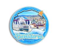 Quwsne Refrigerator Magnet Benidorm Spain Fridge Magnet City Travel Souvenirs Tourist Gifts 3D Classic Landmarks Handmade Crafts Home Decoration - 1044