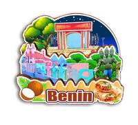 Quwsne Refrigerator Magnet Benin Fridge Magnet City Travel Souvenirs Tourist Gifts 3D Classic Landmarks Handmade Crafts Home Decoration -3141