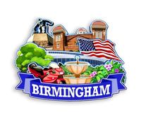 Quwsne Refrigerator Magnet Birmingham Alabama United States Fridge Magnet City Travel Souvenirs Tourist Gifts 3D Classic Landmarks Handmade Crafts Home Decoration -346, QS-WC-346