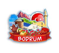 Quwsne Refrigerator Magnet Bodrum Turkey Fridge Magnet City Travel Souvenirs Tourist Gifts 3D Classic Landmarks Handmade Crafts Home Decoration -1637