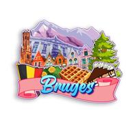 Quwsne Refrigerator Magnet Bruges Belgium Fridge Magnet City Travel Souvenirs Tourist Gifts 3D Classic Landmarks Handmade Crafts Home Decoration -2010