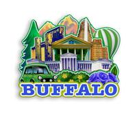 Quwsne Refrigerator Magnet Buffalo New York USA Fridge Magnet City Travel Souvenirs Tourist Gifts 3D Classic Landmarks Handmade Crafts Home Decoration -1074