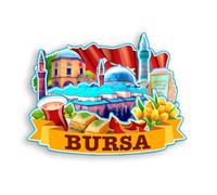 Quwsne Refrigerator Magnet Bursa Turkey Fridge Magnet City Travel Souvenirs Tourist Gifts 3D Classic Landmarks Handmade Crafts Home Decoration -1647