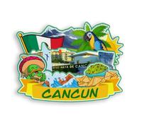 Quwsne Refrigerator Magnet Cancun Mexico Refrigerator Magnet City Travel Souvenirs Tourist Gifts 3D Classic Monuments Handmade Crafts Home Decoration -1798