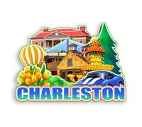 Quwsne Refrigerator Magnet Charleston South Carolina USA Fridge Magnet City Travel Souvenirs Tourist Gifts 3D Classic Landmarks Handmade Crafts Home Decoration -1128