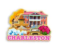 Quwsne Refrigerator Magnet Charleston South Carolina USA Fridge Magnet City Travel Souvenirs Tourist Gifts 3D Classic Landmarks Handmade Crafts Home Decoration -1127