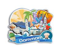 Quwsne Refrigerator Magnet Damman Saudi Arabia Fridge Magnet City Travel Souvenirs Tourist Gifts 3D Classic Landmarks Handmade Crafts Home Decoration -2656