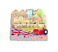 Quwsne Refrigerator Magnet Darlington United Kingdom Fridge Magnet City Travel Souvenirs Tourist Gifts 3D Classic Landmarks Handmade Crafts Home Decoration - 1358