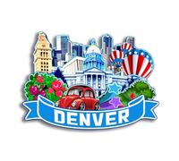 Quwsne Refrigerator Magnet Denver Colorado United States Fridge Magnet City Travel Souvenirs Tourist Gifts 3D Classic Landmarks Handmade Crafts Home Decoration -271
