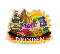 Quwsne Refrigerator Magnet Dresden Germany Fridge Magnet City Travel Souvenirs Tourist Gifts 3D Classic Landmarks Handmade Crafts Home Decoration -1196
