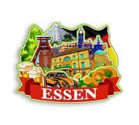 Quwsne Refrigerator Magnet Essen Germany Fridge Magnet City Travel Souvenirs Tourist Gifts 3D Classic Landmarks Handmade Crafts Home Decoration -1186