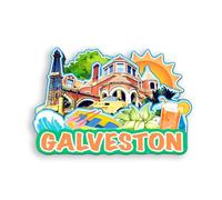 Quwsne Refrigerator Magnet Galveston Texas United States Fridge Magnet City Travel Souvenirs Tourist Gifts 3D Classic Landmarks Handmade Crafts Home Decoration -399