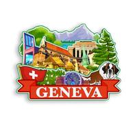 Quwsne Refrigerator Magnet Geneva Switzerland Fridge Magnet City Travel Souvenirs Tourist Gifts 3D Classic Landmarks Handmade Crafts Home Decoration -2032