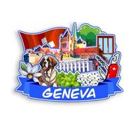 Quwsne Refrigerator Magnet Geneva Switzerland Fridge Magnet City Travel Souvenirs Tourist Gifts 3D Classic Landmarks Handmade Crafts Home Decoration -2031