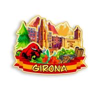 Quwsne Refrigerator Magnet Girona Spain Fridge Magnet City Travel Souvenirs Tourist Gifts 3D Classic Landmarks Handmade Crafts Home Decoration -1530