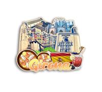 Quwsne Refrigerator Magnet Girona Spain Fridge Magnet City Travel Souvenirs Tourist Gifts 3D Classic Landmarks Handmade Crafts Home Decoration - 1014