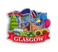 Quwsne Refrigerator Magnet Glasgow UK Fridge Magnet City Travel Souvenirs Tourist Gifts 3D Classic Landmarks Handmade Crafts Home Decoration -1446, QS-WC-1446