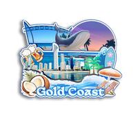 Quwsne Refrigerator Magnet Gold Coast Australia Fridge Magnet City Travel Souvenirs Tourist Gifts 3D Classic Landmarks Handmade Crafts Home Decoration -2757
