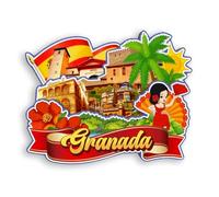 Quwsne Refrigerator Magnet Granada Spain Fridge Magnet City Travel Souvenirs Tourist Gifts 3D Classic Landmarks Handmade Crafts Home Decoration -1389