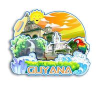 Quwsne Refrigerator Magnet Guyana Fridge Magnet City Travel Souvenirs Tourist Gifts 3D Classic Landmarks Handmade Crafts Home Decoration2191