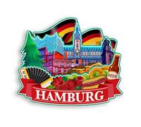 Quwsne Refrigerator Magnet Hamburg Germany Fridge Magnet City Travel Souvenirs Tourist Gifts 3D Classic Landmarks Handmade Crafts Home Decoration -1174