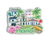 Quwsne Refrigerator Magnet Hanoi Vietnam Fridge Magnet City Travel Souvenirs Tourist Gifts 3D Classic Landmarks Handmade Crafts Home Decoration1980
