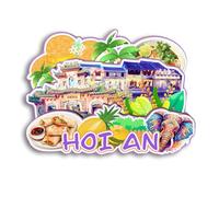 Quwsne Refrigerator Magnet Hoi an Vietnam Fridge Magnet City Travel Souvenirs Tourist Gifts 3D Classic Landmarks Handmade Crafts Home Decoration1983