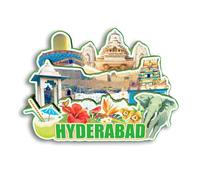 Quwsne Refrigerator Magnet Hyderabad India Fridge Magnet City Travel Souvenirs Tourist Gifts 3D Classic Landmarks Handmade Crafts Home Decoration1938