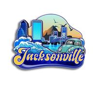 Quwsne Refrigerator Magnet Jacksonville Florida United States Fridge Magnet City Travel Souvenirs Tourist Gifts 3D Classic Landmarks Handmade Crafts Home Decoration -172