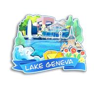 Quwsne Refrigerator Magnet Lake Geneva Switzerland Fridge Magnet City Travel Souvenirs Tourist Gifts 3D Classic Landmarks Handmade Crafts Home Decoration - 1677