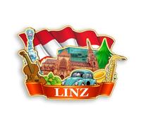 Quwsne Refrigerator Magnet Linz Austria Fridge Magnet City Travel Souvenirs Tourist Gifts 3D Classic Landmarks Handmade Crafts Home Decoration -1589