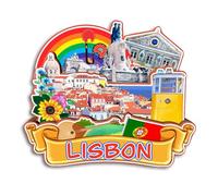 Quwsne Refrigerator Magnet Lisbon Portugal Fridge Magnet City Travel Souvenirs Tourist Gifts 3D Classic Landmarks Handmade Crafts Home Decoration -3857