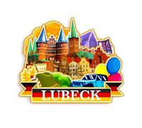 Quwsne Refrigerator Magnet Lubeck Germany Fridge Magnet City Travel Souvenirs Tourist Gifts 3D Classic Landmarks Handmade Crafts Home Decoration -1212
