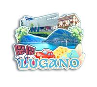Quwsne Refrigerator Magnet Lugano Switzerland Fridge Magnet City Travel Souvenirs Tourist Gifts 3D Classic Landmarks Handmade Crafts Home Decoration - 1678
