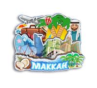 Quwsne Refrigerator Magnet Makkah Saudi Arabia Fridge Magnet City Travel Souvenirs Tourist Gifts 3D Classic Landmarks Handmade Crafts Home Decoration -2652