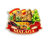 Quwsne Refrigerator Magnet Malaga Spain Fridge Magnet City Travel Souvenirs Tourist Gifts 3D Classic Landmarks Handmade Crafts Home Decoration -1396