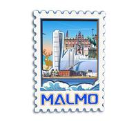 Quwsne Refrigerator Magnet Malmo Sweden Fridge Magnet City Travel Souvenirs Tourist Gifts 3D Classic Landmarks Handmade Crafts Home Decoration -3935