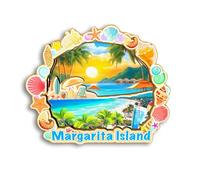 Quwsne Refrigerator Magnet Margarita Island Venezuela Fridge Magnet City Travel Souvenirs Tourist Gifts 3D Classic Landmarks Handmade Crafts Home Decoration2101