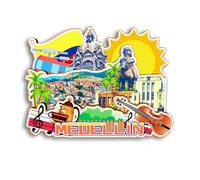 Quwsne Refrigerator Magnet Medellin Colombia Fridge Magnet City Travel Souvenirs Tourist Gifts 3D Classic Landmarks Handmade Crafts Home Decoration2071