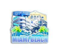 Quwsne Refrigerator Magnet Miami Beach West Palm Florida USA Fridge Magnet City Travel Souvenirs Tourist Gifts 3D Classic Landmarks Handmade Crafts Home Decoration - 617