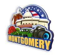 Quwsne Refrigerator Magnet Montgomery Alabama United States Fridge Magnet City Travel Souvenirs Tourist Gifts 3D Classic Landmarks Handmade Crafts Home Decoration -373