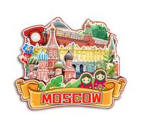 Quwsne Refrigerator Magnet Moscow Russia Fridge Magnet City Travel Souvenirs Tourist Gifts 3D Classic Landmarks Handmade Crafts Home Decoration -3848