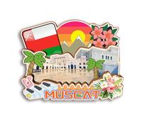 Quwsne Refrigerator Magnet Muscat Oman Fridge Magnet City Travel Souvenirs Tourist Gifts 3D Classic Landmarks Handmade Crafts Home Decoration -2670