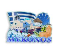 Quwsne Refrigerator Magnet Mykonos Greece Fridge Magnet City Travel Souvenirs Tourist Gifts 3D Classic Landmarks Handmade Crafts Home Decoration -1709