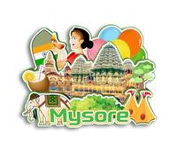 Quwsne Refrigerator Magnet Mysore India Fridge Magnet City Travel Souvenirs Tourist Gifts 3D Classic Landmarks Handmade Crafts Home Decoration1935