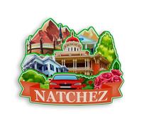 Quwsne Refrigerator Magnet Natchez Mississippi USA Fridge Magnet City Travel Souvenirs Tourist Gifts 3D Classic Landmarks Handmade Crafts Home Decoration -1016